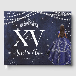 Nuit étoilée robe de princesse bleu marine Quincea