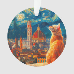 Nuit étoilée sur Florence Art du chat roux
