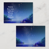 Nuit étoilée sur le carte de visite de rivière (Devant / Derrière)