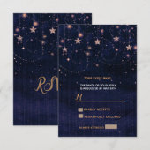Nuit étoilée Violet Or Étoiles Capricieuses RSVP (Devant / Derrière)