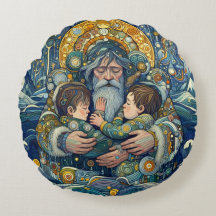 "Nuit froide, bras forts" Coussin rond