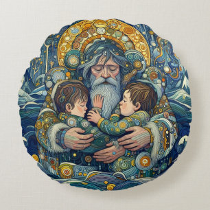 "Nuit froide, bras forts" Coussin rond