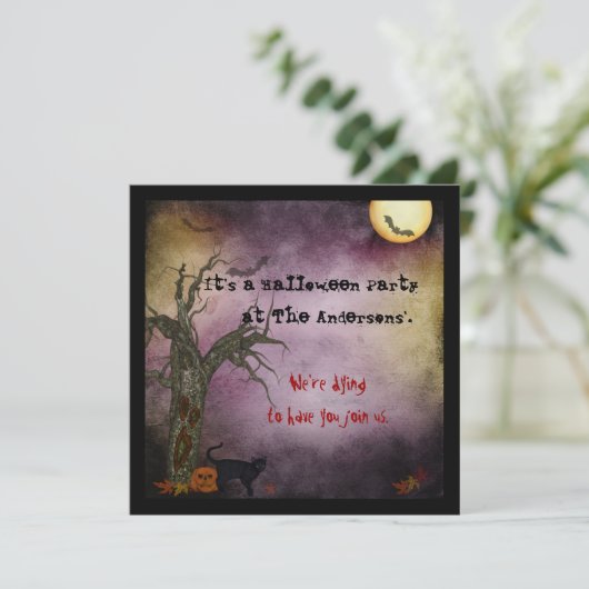 Nuit gothique Sky Halloween Invitation (Debout devant)