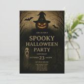 Nuit hantée Éffrayante Halloween Fête Invitation (Debout devant)