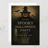 Nuit hantée Éffrayante Halloween Fête Invitation (Devant / Derrière)
