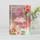 Nuit Havana Adulte Anniversaire Invitation (Debout devant)