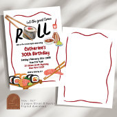 Nuit japonaise Sushi Invitation Anniversaire