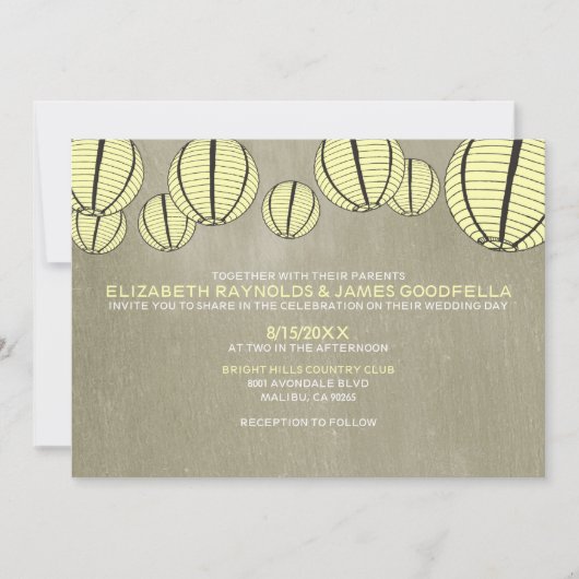 Nuit Lumière Mariage Invitations (Devant)