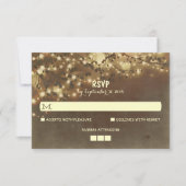 Nuit Lumières Mariage rustique Cartes RSVP (Devant)