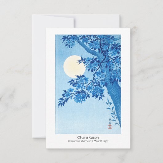 Nuit Lune de Cerise Fleurie Ohara Koson + Carte (Devant)