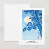 Nuit Lune de Cerise Fleurie Ohara Koson + Carte (Devant / Derrière)