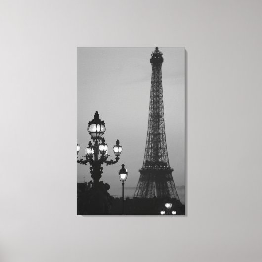 Nuit moderne à Paris toile étirée Imprimer (Recto)
