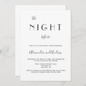 Nuit moderne Avant la répétition invitations dîner (Devant / Derrière)