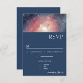 Nuit moderne Sky Galaxy Blue Purple Red Menu RSVP (Devant / Derrière)