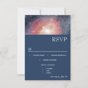 Nuit moderne Sky Galaxy Blue Purple Red Menu RSVP