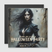 Nuit mystérieuse gothique d'Halloween, invitation (Devant / Derrière)