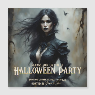 Nuit mystérieuse gothique d'Halloween, invitation