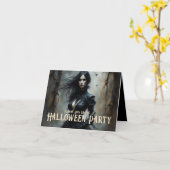 Nuit mystérieuse gothique d'Halloween, invitation (Fleur jaune)