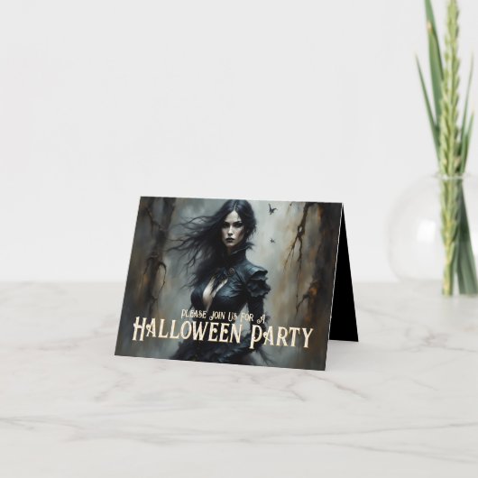 Nuit mystérieuse gothique d'Halloween, invitation (Devant)