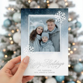 Nuit neigeuse Bleu Pile Joyeux Vacances