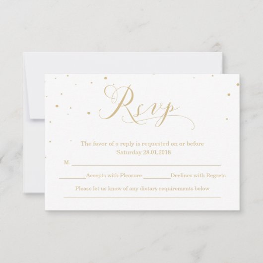 Nuit neigeuse Mariage d'hiver Répondre RSVP (Devant)