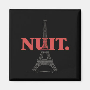 Nuit Nuit Nacht Nacht Franse Woorden Parijs Toren  Magneet