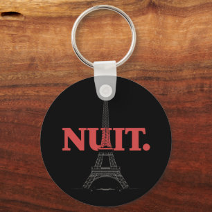 Nuit Nuit Nacht Nacht Franse Woorden Parijs Toren Sleutelhanger