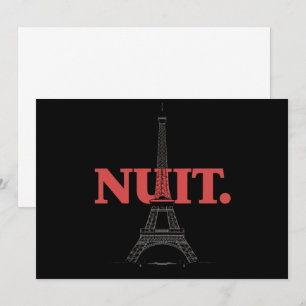 Nuit Nuit Night Franse woorden Paris Tower Kaart