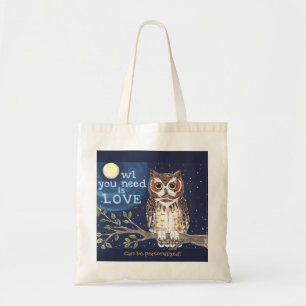 Nuit "Owl Love" Humoristique Sac fourre-tout de hi
