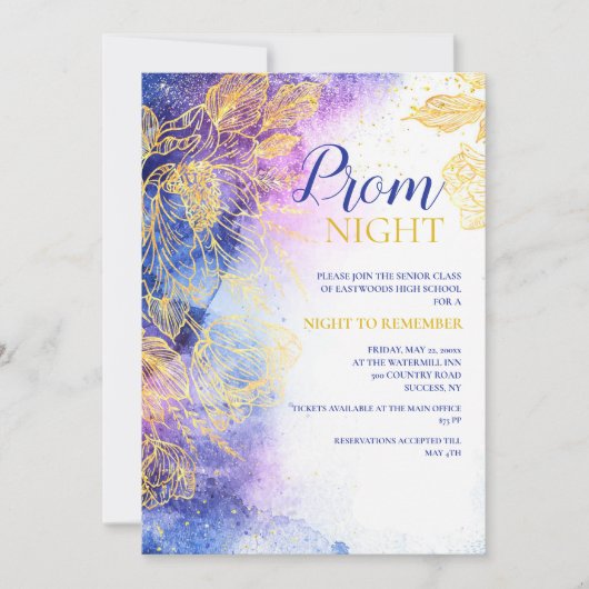 Nuit pour se souvenir de Prom Invitation (Devant)