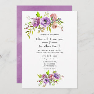 Nuit Printemps Aquarelle Florale Invitation
