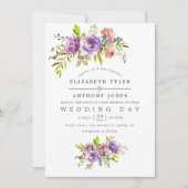 Nuit Printemps Aquarelle Florale Invitation (Devant)