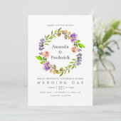 Nuit Printemps Aquarelle Florale Invitation (Debout devant)