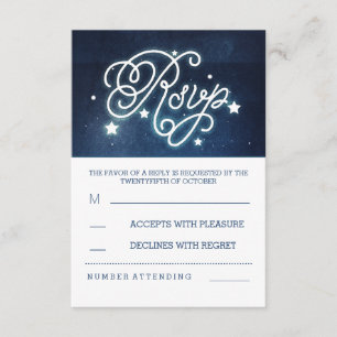 nuit romantique ciel étoiles mariage cartes RSVP