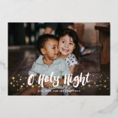 Nuit Sainte Religieuse Foil Carte de vacances de N (Recto)