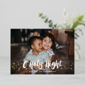 Nuit Sainte Religieuse Foil Carte de vacances de N (Debout devant)