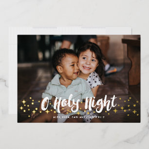 Nuit Sainte Religieuse Foil Carte de vacances de N