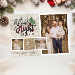 Nuit silencieuse Funny Carte de Noël de famille