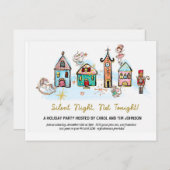 Nuit silencieuse - invitation de pyjama de fête de (Devant / Derrière)