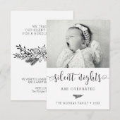 Nuit silencieuse Nouveau bébé Cartes photos de Noë (Devant / Derrière)