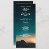 Nuit Sky Galaxy Mountain Stars Programme de mariag (Devant / Derrière)