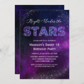 Nuit sous les étoiles Anniversaire Invitation (Devant / Derrière)