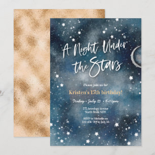 Nuit sous les étoiles Fête Invitation