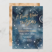 Nuit sous les étoiles Gold Invitation (Devant / Derrière)