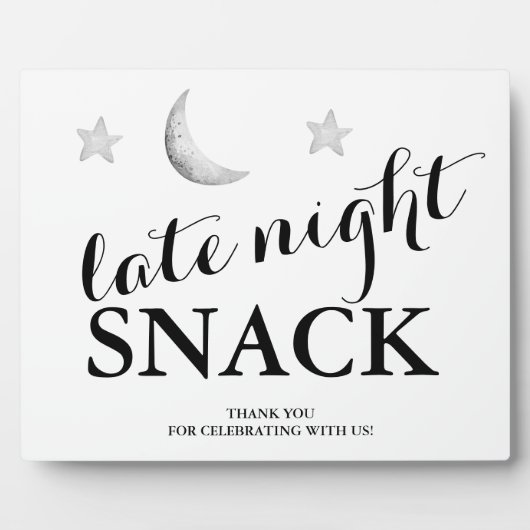 Nuit tardive Snack mariage signe Tabletop Plaque (Devant)