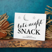 Nuit tardive Snack mariage signe Tabletop Plaque (Côté)