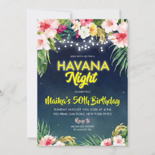 Nuit tropicale de La Havane Invitation de fête d'a