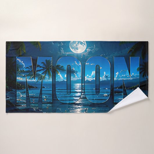 Nuit Tropicale de Luxe sous la Lune (Serviette de bain)