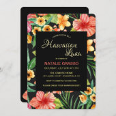 Nuit tropicale Hawaiian Luau Invitation (Devant / Derrière)