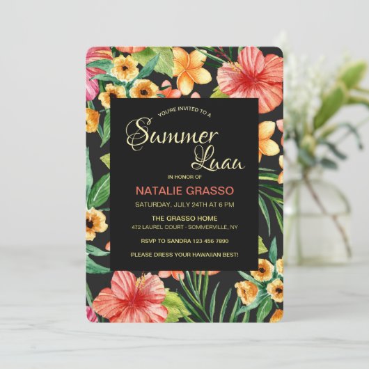 Nuit tropicale Luau Invitation (Debout devant)